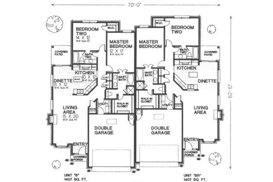 Floor Plan - Main Floor for Traditional House Plan #310-450 - 2 bed, 2 bath