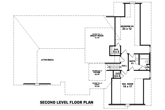 Floor Plan - Upper Floor for European House Plan #81-1162 - 4 bed, 3.5 bath