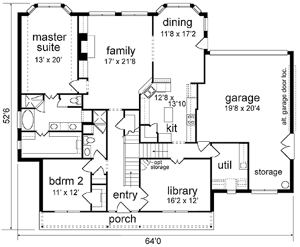 House Design - Country Floor Plan - Main Floor Plan #84-239