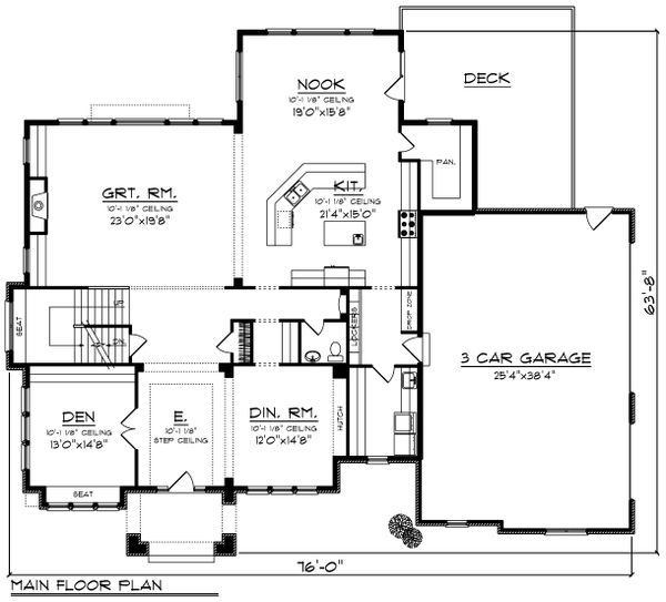 Home Plan - Tudor Floor Plan - Main Floor Plan #70-1205
