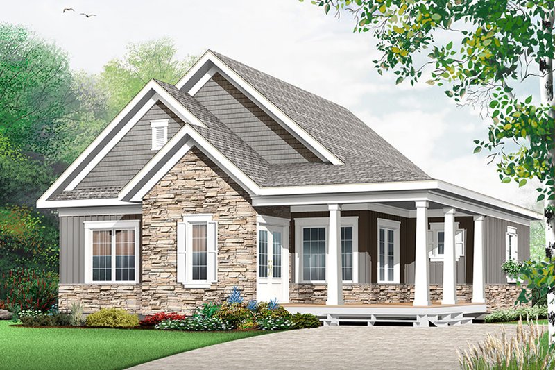 Architectural House Design - Country Exterior - Front Elevation Plan #23-2613