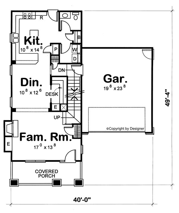 Home Plan - Craftsman Floor Plan - Main Floor Plan #20-1219