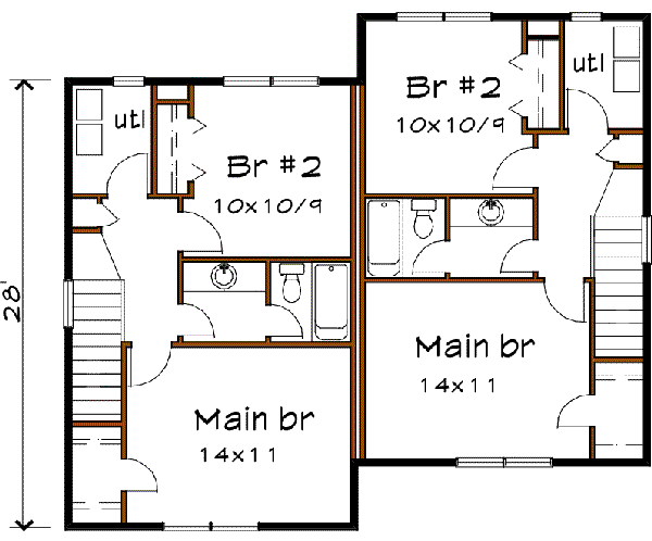 Craftsman Floor Plan - Upper Floor Plan #79-237