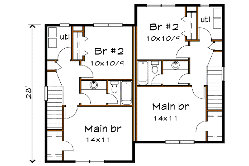 Dream House Plan - Floor Plan - Upper Floor for Craftsman House Plan #79-237 - 2 bed, 1.5 bath
