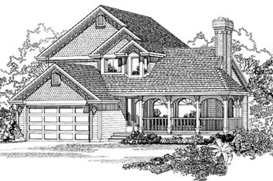 Exterior - Front Elevation for Traditional House Plan #47-255 - 3 bed, 2.5 bath