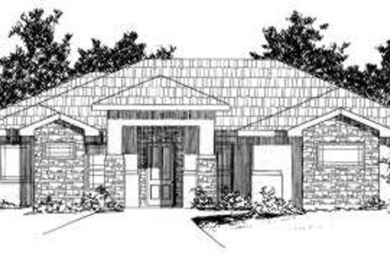 Exterior - Front Elevation House Plan #24-190 - 3 bed, 2 bath