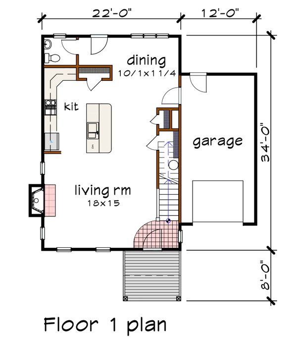 Modern Floor Plan - Main Floor Plan #79-328
