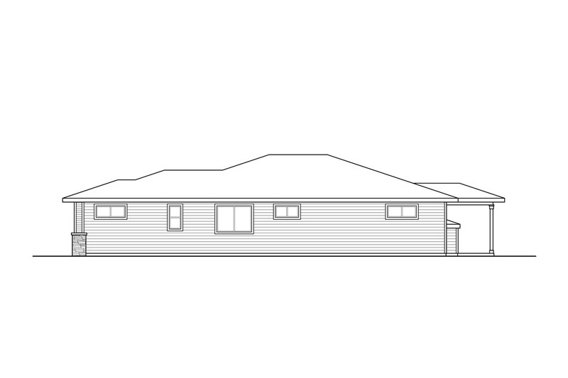 House Blueprint - Exterior - Other Elevation 1 for Prairie House Plan #124-1192 - 3 bed, 2 bath