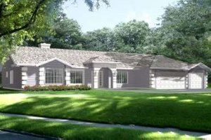 Ranch Exterior - Front Elevation Plan #1-702