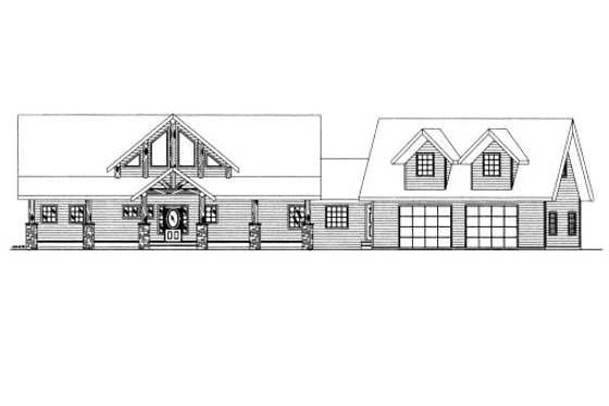 Exterior - Front Elevation 3 for Craftsman House Plan #117-703 - 3 bed, 2 bath