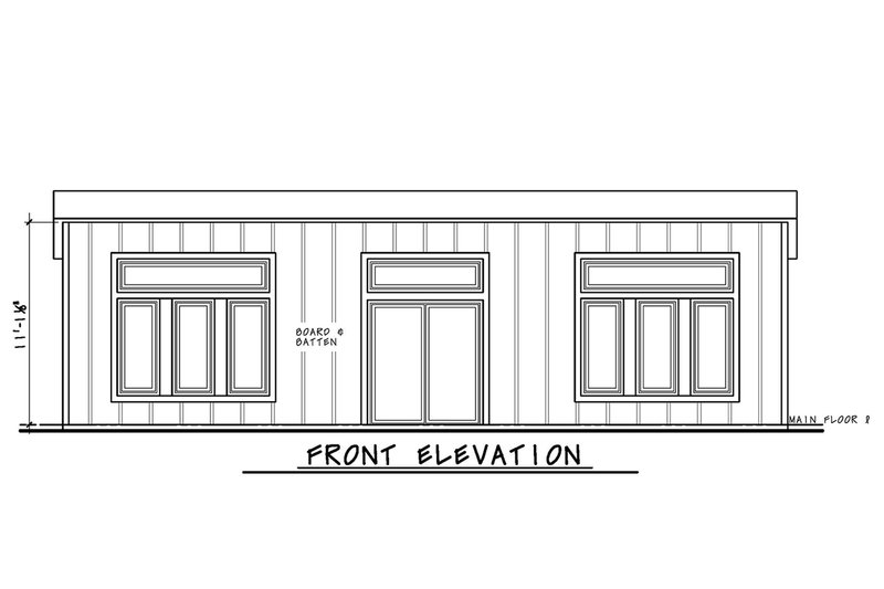 House Design - Exterior - Front Elevation 3 for Cabin House Plan #20-2643 - 2 bed, 1 bath