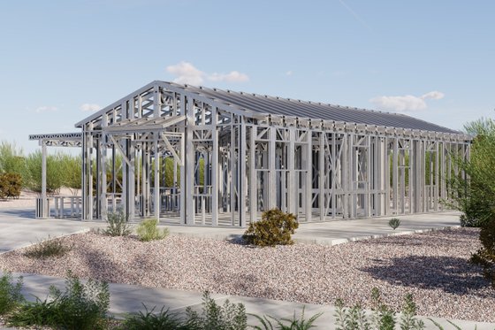 Exterior - Front Elevation 9 for Adobe / Southwestern House Plan #1106-105 - 3 bed, 2 bath