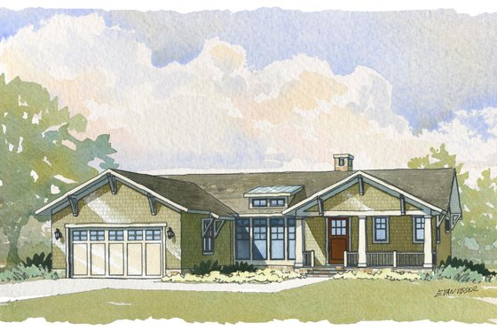 Craftsman style home, bungalow design, elevation