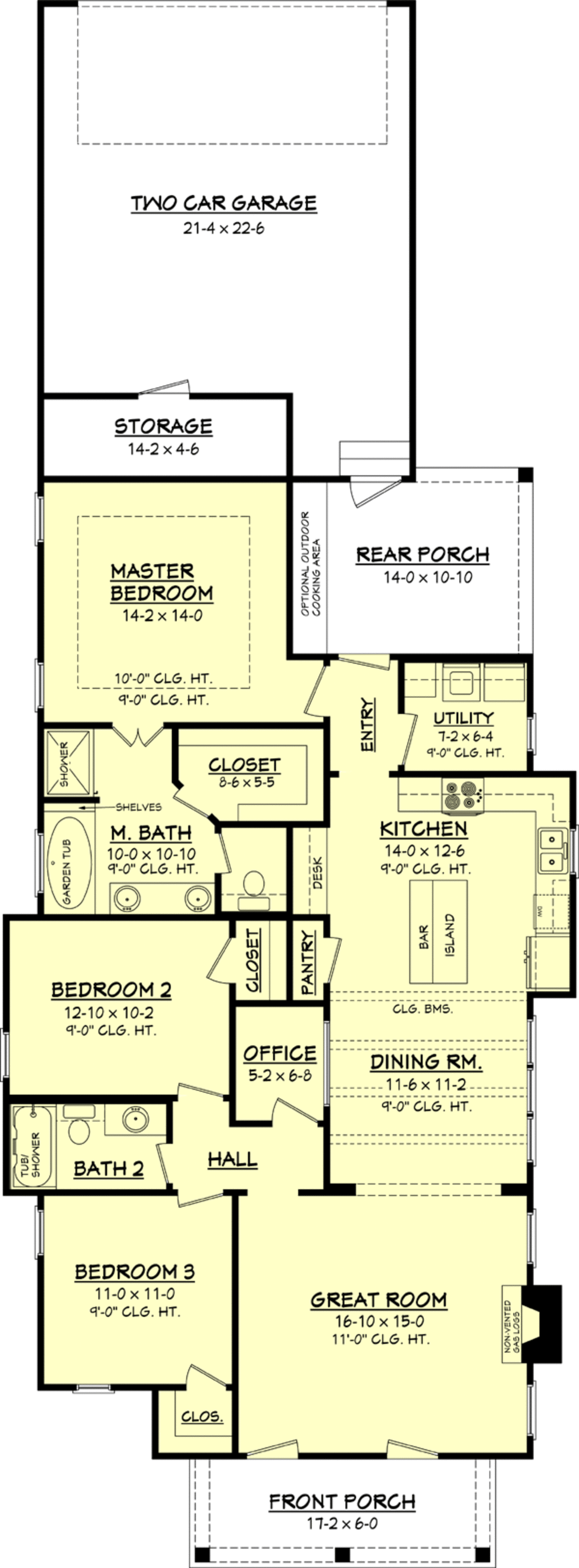 Cottage Style House Plan - 3 Beds 2 Baths 1550 Sq/Ft Plan #430-63