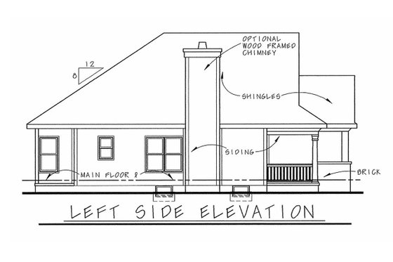 Exterior - Other Elevation for Cottage House Plan #20-2225 - 3 bed, 2 bath