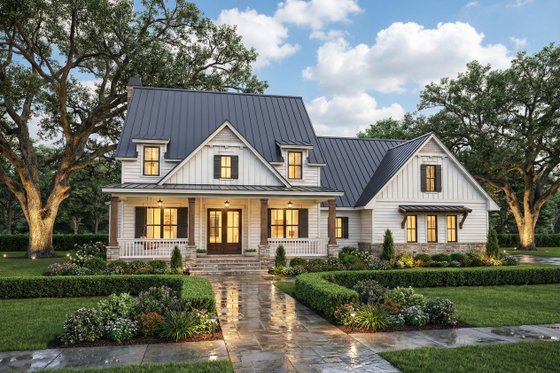 Exterior - Front Elevation 4 for Farmhouse House Plan #120-272 - 3 bed, 2.5 bath