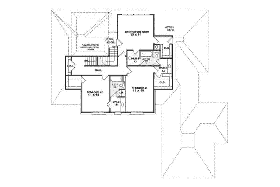 Floor Plan - Upper Floor for Traditional House Plan #81-348 - 3 bed, 2.5 bath