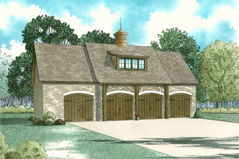 House Blueprint - European Exterior - Front Elevation Plan #17-3473