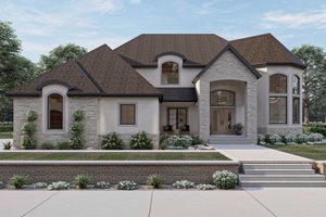 House Blueprint - Mediterranean Exterior - Front Elevation Plan #455-174