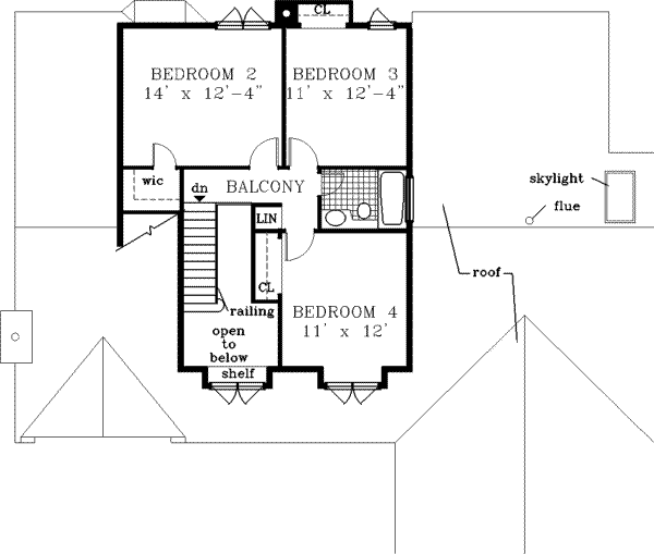 House Plan Design - Country Floor Plan - Upper Floor Plan #3-177