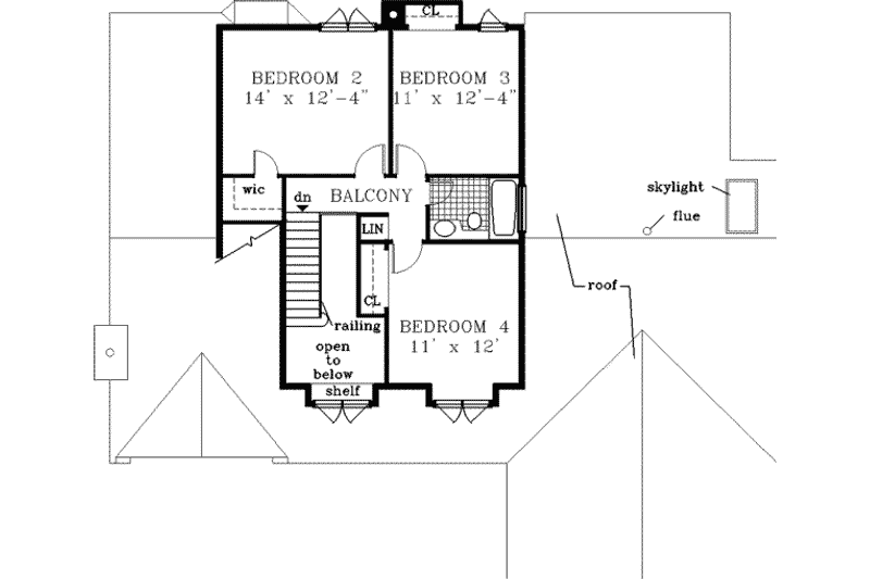 Dream House Plan - Floor Plan - Upper Floor for Farmhouse House Plan #3-177 - 4 bed, 2.5 bath