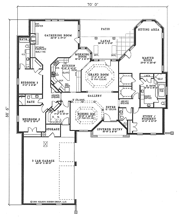 Dream House Plan - Mediterranean Floor Plan - Main Floor Plan #17-1131