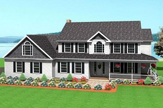 Exterior - Front Elevation for Farmhouse House Plan #75-147 - 3 bed, 2.5 bath