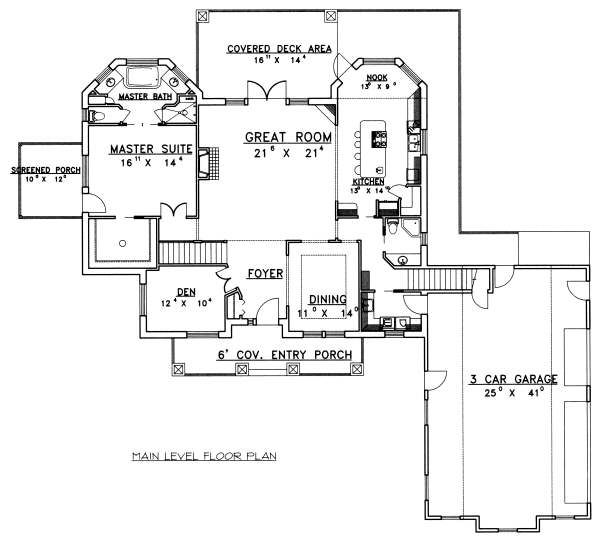 Bungalow Floor Plan - Main Floor Plan #117-569