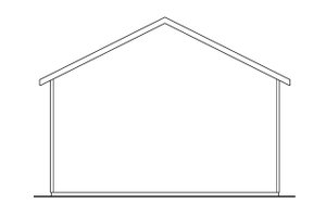 Exterior - Rear Elevation for Traditional House Plan #124-1055, 0 bath