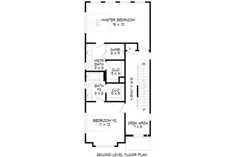 House Plan Design - Floor Plan - Upper Floor for Contemporary House Plan #932-1042 - 3 bed, 3.5 bath