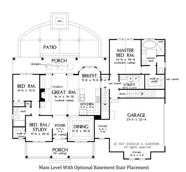 Architectural House Design - Main Floor With Basement Stair