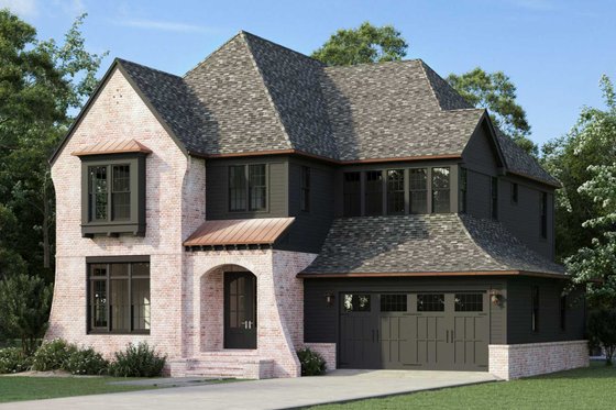 Exterior - Front Elevation 5 for Traditional House Plan #461-95 - 4 bed, 4 bath