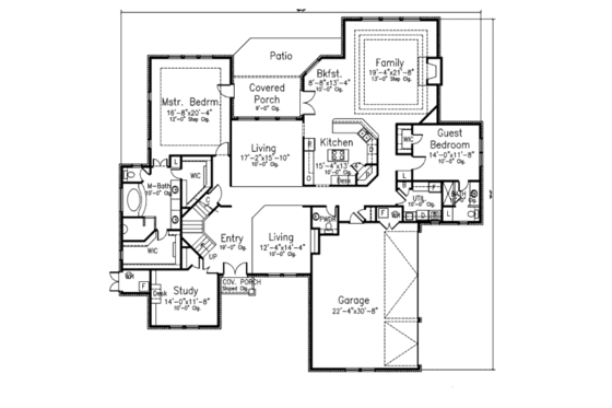 Floor Plan - Main Floor for Modern House Plan #52-231 - 4 bed, 4.5 bath