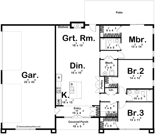 Dream House Plan - Modern Floor Plan - Main Floor Plan #455-547
