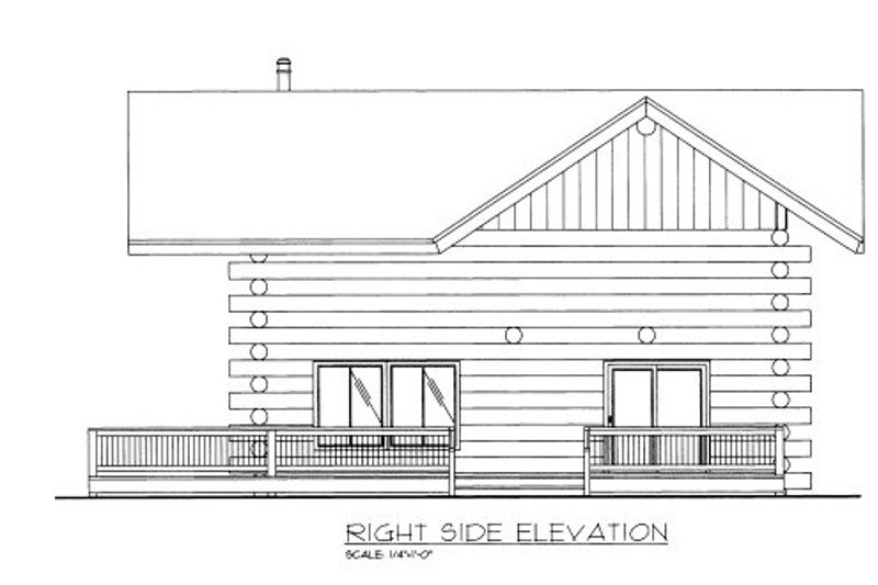 House Blueprint - Exterior - Other Elevation for Log House Plan #117-585 - 2 bed, 1 bath