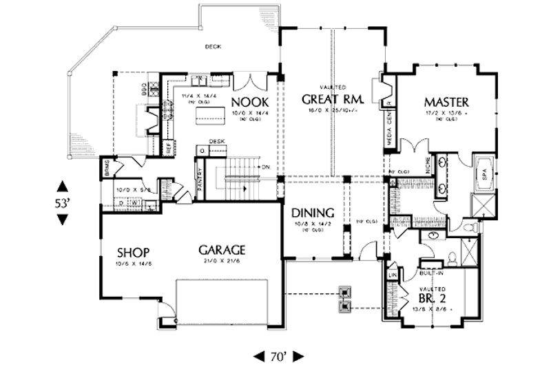 Home Plan - Floor Plan - Main Floor for Craftsman House Plan #48-242 - 4 bed, 3 bath