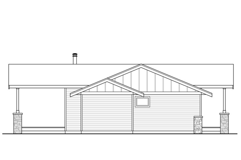 Architectural House Design - Exterior - Other Elevation for Prairie House Plan #124-1006 - 2 bed, 2 bath