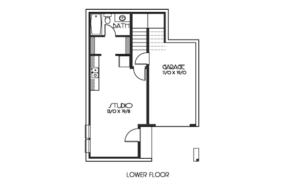 Floor Plan - Lower Floor for Craftsman House Plan #423-63 - 4 bed, 3.5 bath
