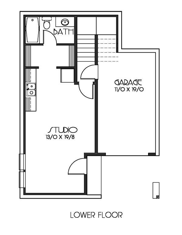 Craftsman Floor Plan - Lower Floor Plan #423-63