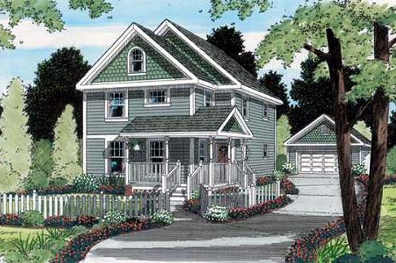 Victorian Style House Plan - 3 Beds 2.5 Baths 1663 Sq/Ft Plan #312-615