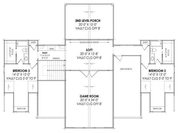 Architectural House Design - Country Floor Plan - Upper Floor Plan #1096-3