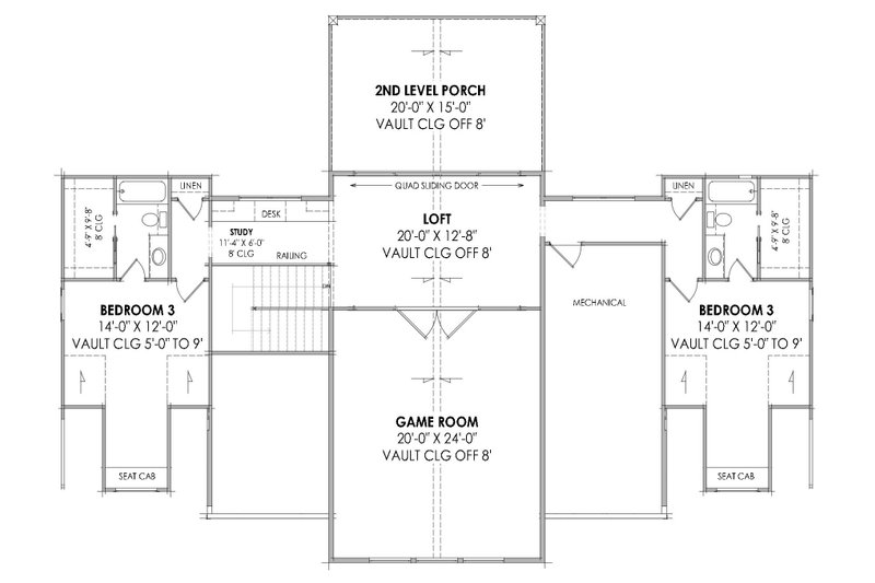 Home Plan - Floor Plan - Upper Floor for Country House Plan #1096-3 - 4 bed, 4.5 bath