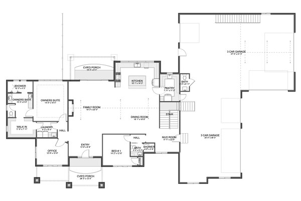 Dream House Plan - Floor Plan - Main Floor for Farmhouse House Plan #1060-426 - 2 bed, 3.5 bath