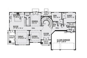 Floor Plan - Main Floor for Contemporary House Plan #1066-22 - 4 bed, 5.5 bath