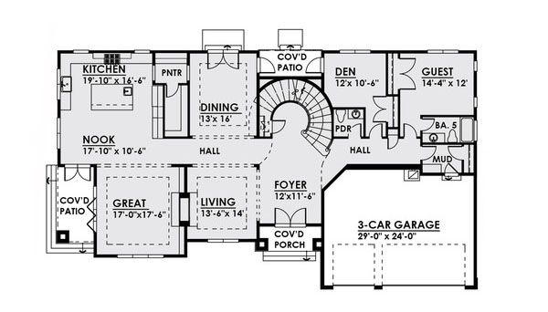 Home Plan - Contemporary Floor Plan - Main Floor Plan #1066-22