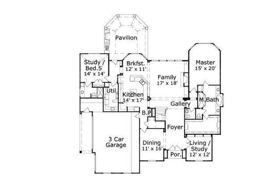 Floor Plan - Main Floor for European House Plan #411-523 - 5 bed, 4.5 bath