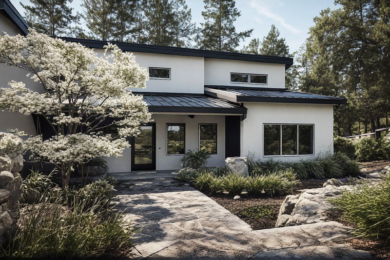 House Design - Exterior - Front Elevation 4 for Modern House Plan #515-2 - 3 bed, 2.5 bath
