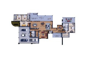 Floor Plan - Main Floor for Contemporary House Plan #1110-19 - 3 bed, 3.5 bath