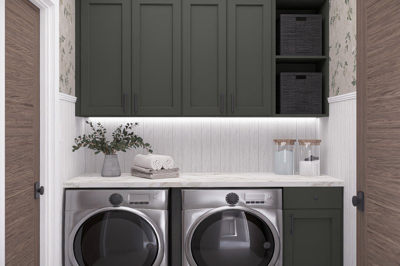 Architectural House Design - Interior - Laundry for Farmhouse House Plan #455-750 - 3 bed, 2.5 bath