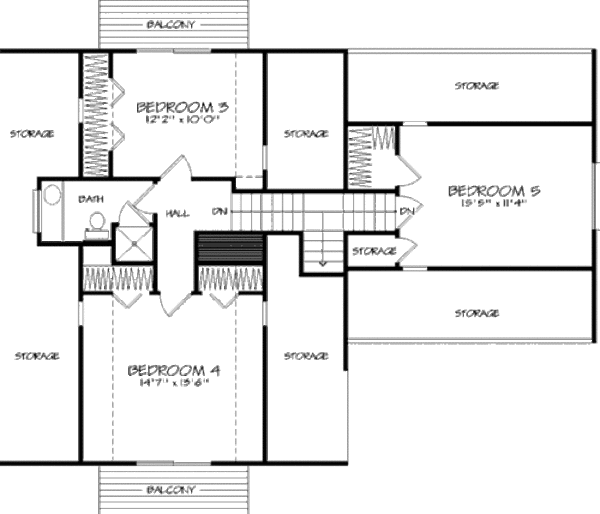 House Design - Cabin Floor Plan - Upper Floor Plan #320-297
